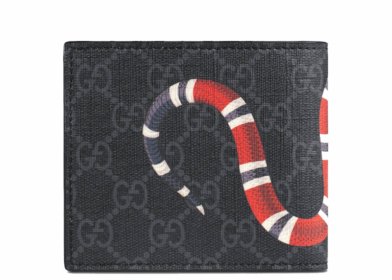 Order Billetera Gucci GG Supreme Estampado Kingsnake Negro/Gris