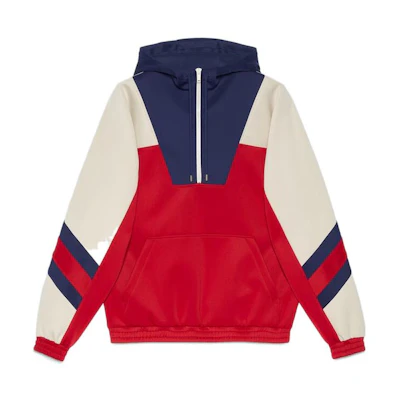 Gucci Color-Block Half-Zip Sweatshirt for Men Red and Blue 706413-XJETH-6480