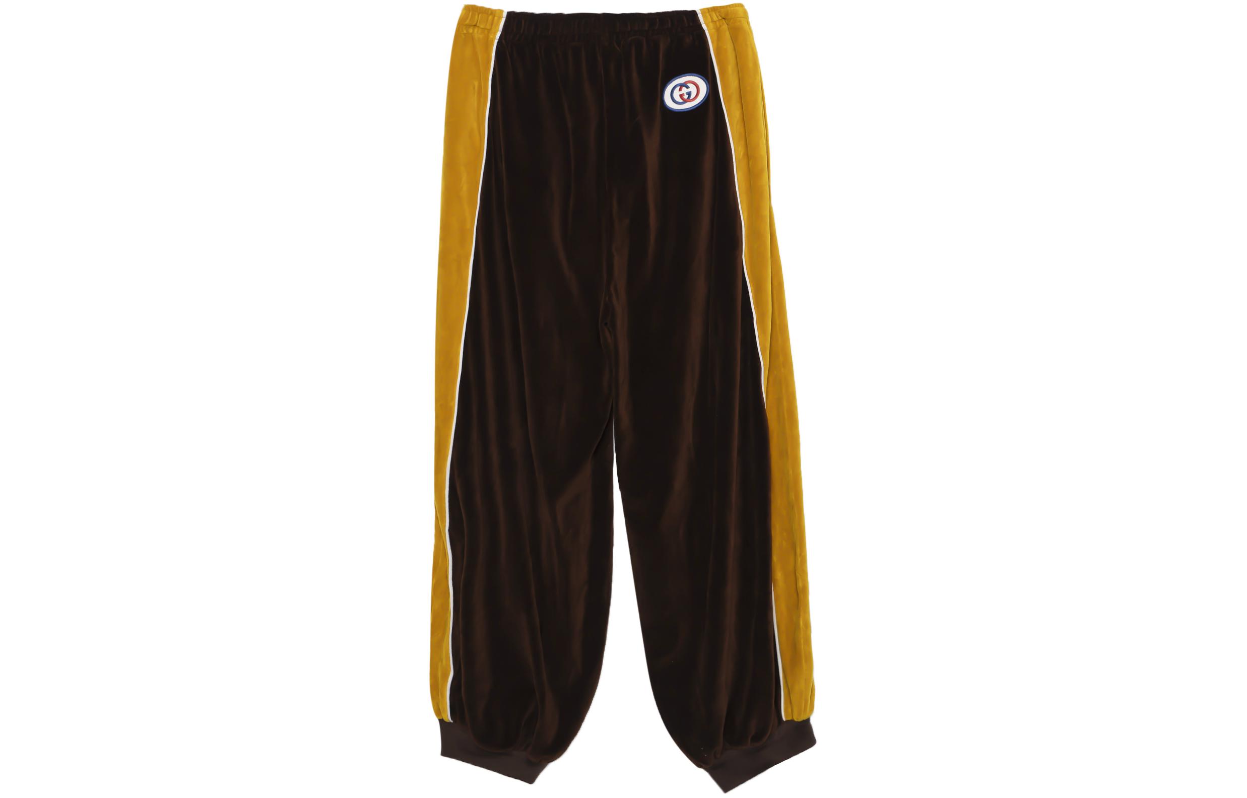 Lookbook GUCCI 拼色高腰休闲裤 男女同款 棕色 562251-XJA3J-2215