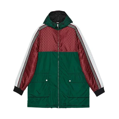 Gucci Colorblock Jacquard Hooded Jacket Green 590746-Z4039-6705