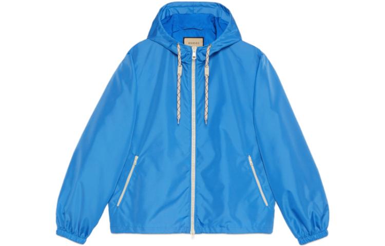 Gucci Colorblock Logo Hooded Jacket Blue Mens 770759-Z8BO6-4405