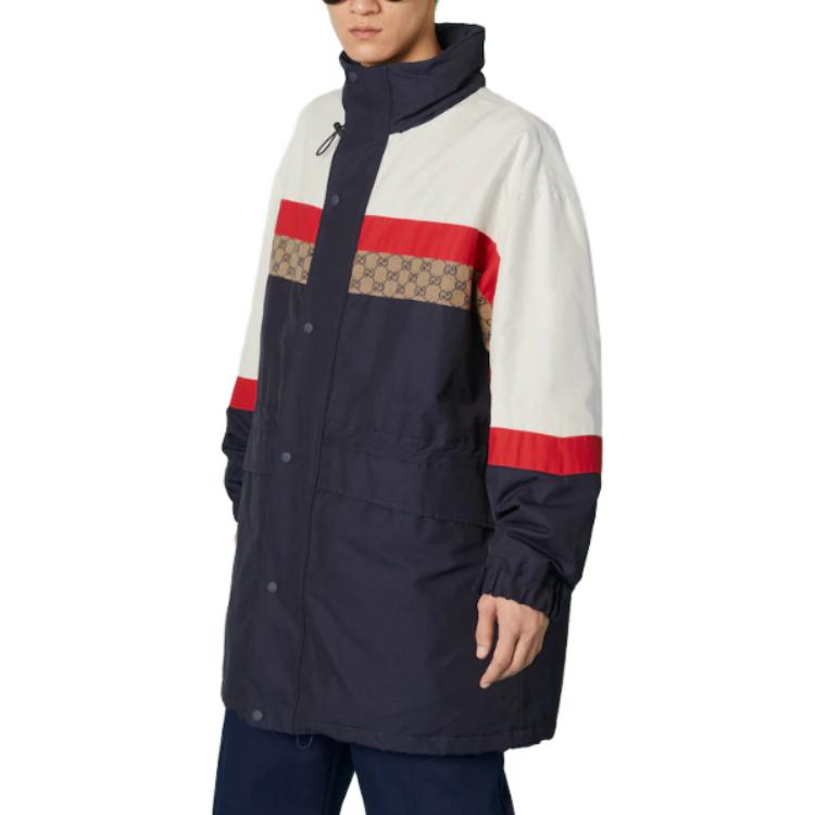 Lookbook GUCCI Jaket Panjang Lelaki Berwarna Warni dengan Butang Snap dan Kolar Berlapis 751915-ZANZ8-9799