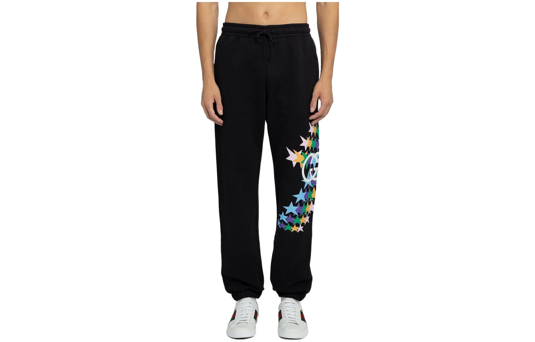 Gucci Colorblock Star Print Drawstring Knit Joggers Black 663246-XJDOV-1082