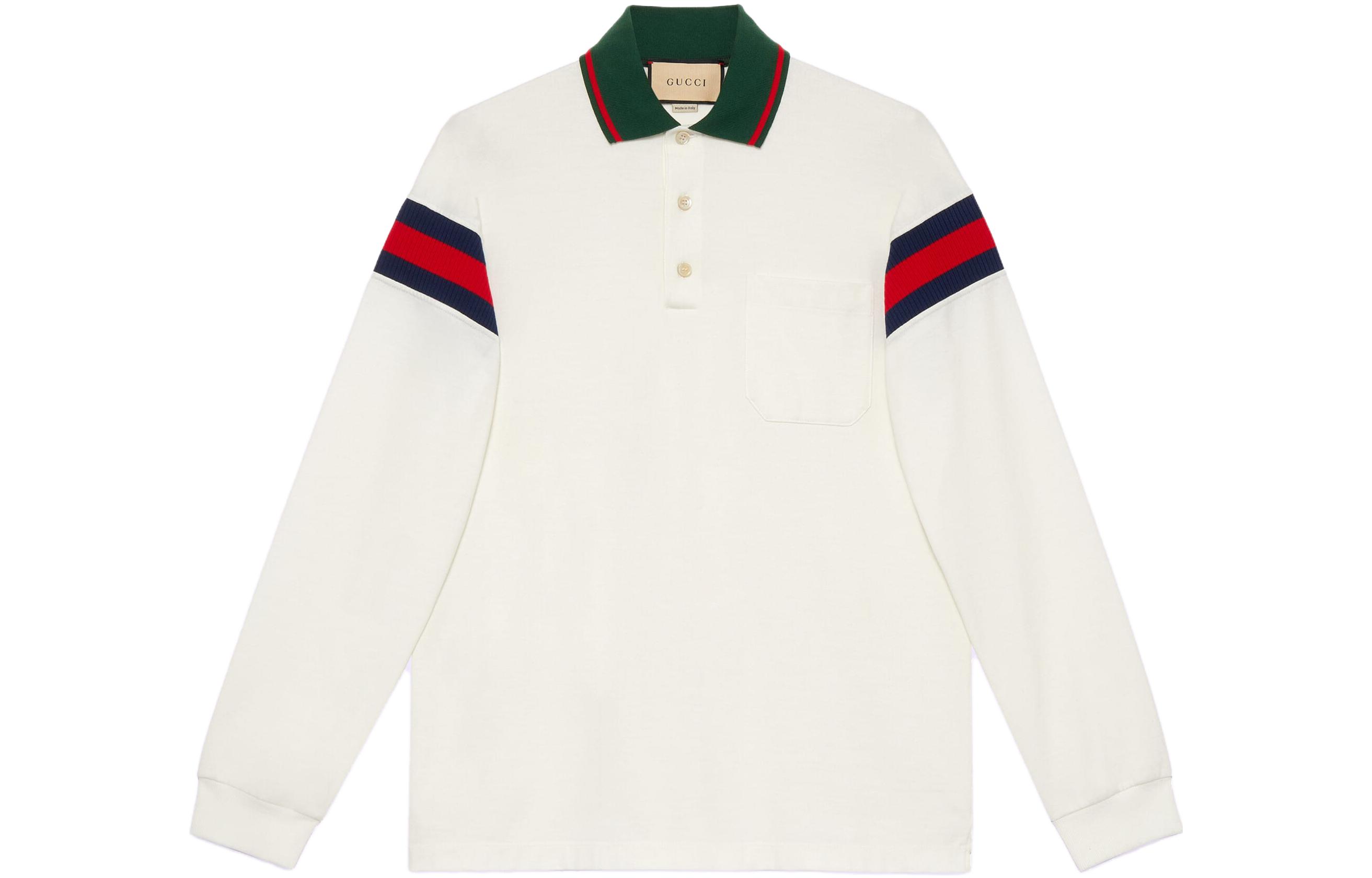 Gucci Colorblock Striped Detail Long Sleeve Polo Shirt 715268-XJETR-9088