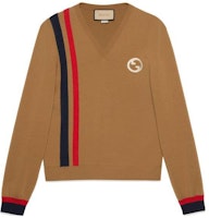 Gucci Colorblock V-Neck Pullover Knit Sweater Tan 750624-XKDED-2183 Gucci Colorblock V-Neck Pullover Knit Sweater Tan 750624-XKDED-2183