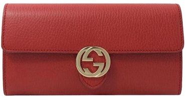 Gucci Continental Wallet Interlocking GG (12 Card Slot) Red Gucci Continental Wallet Interlocking GG (12 Card Slot) Red