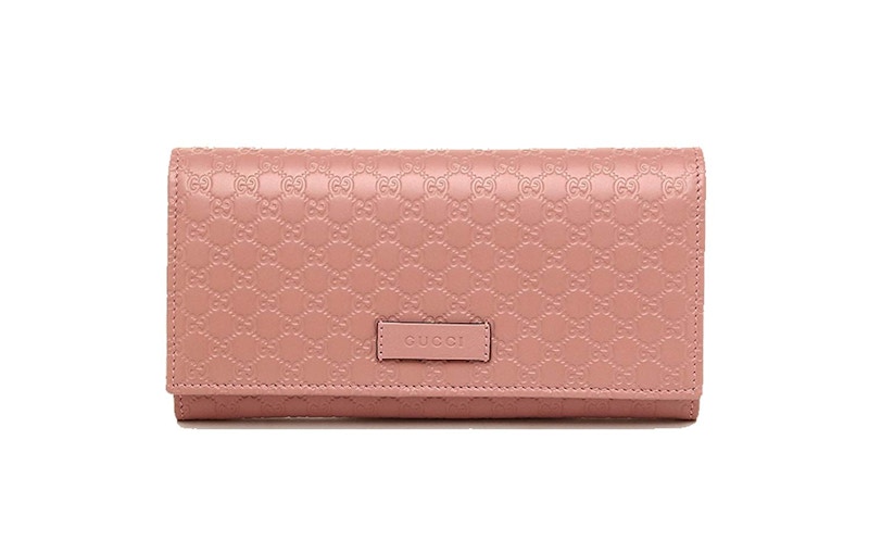 Gucci Continential Bifold Wallet Microguccissima Soft Pink