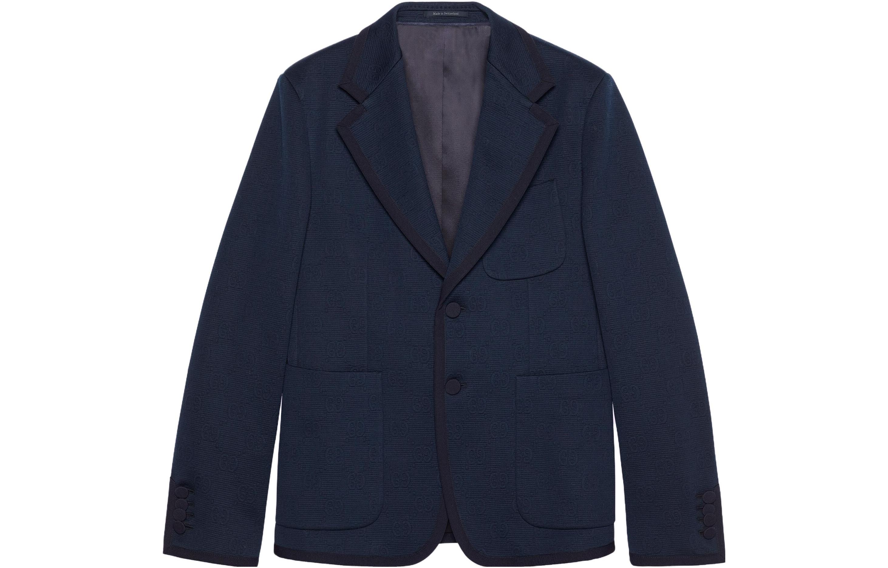 Gucci Cosmogonie Solid Single-Breasted Blazer Deep Blue 722465-ZAKNI-4440