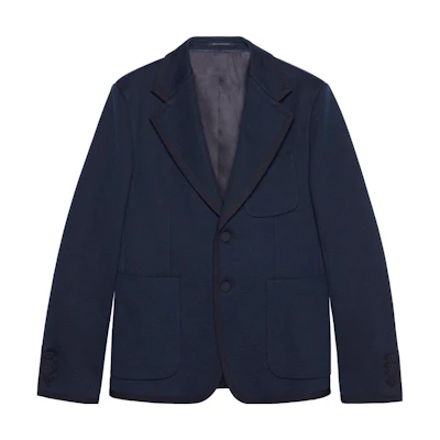 Gucci Cosmogonie Solid Single-Breasted Blazer Deep Blue 722465-ZAKNI-4440
