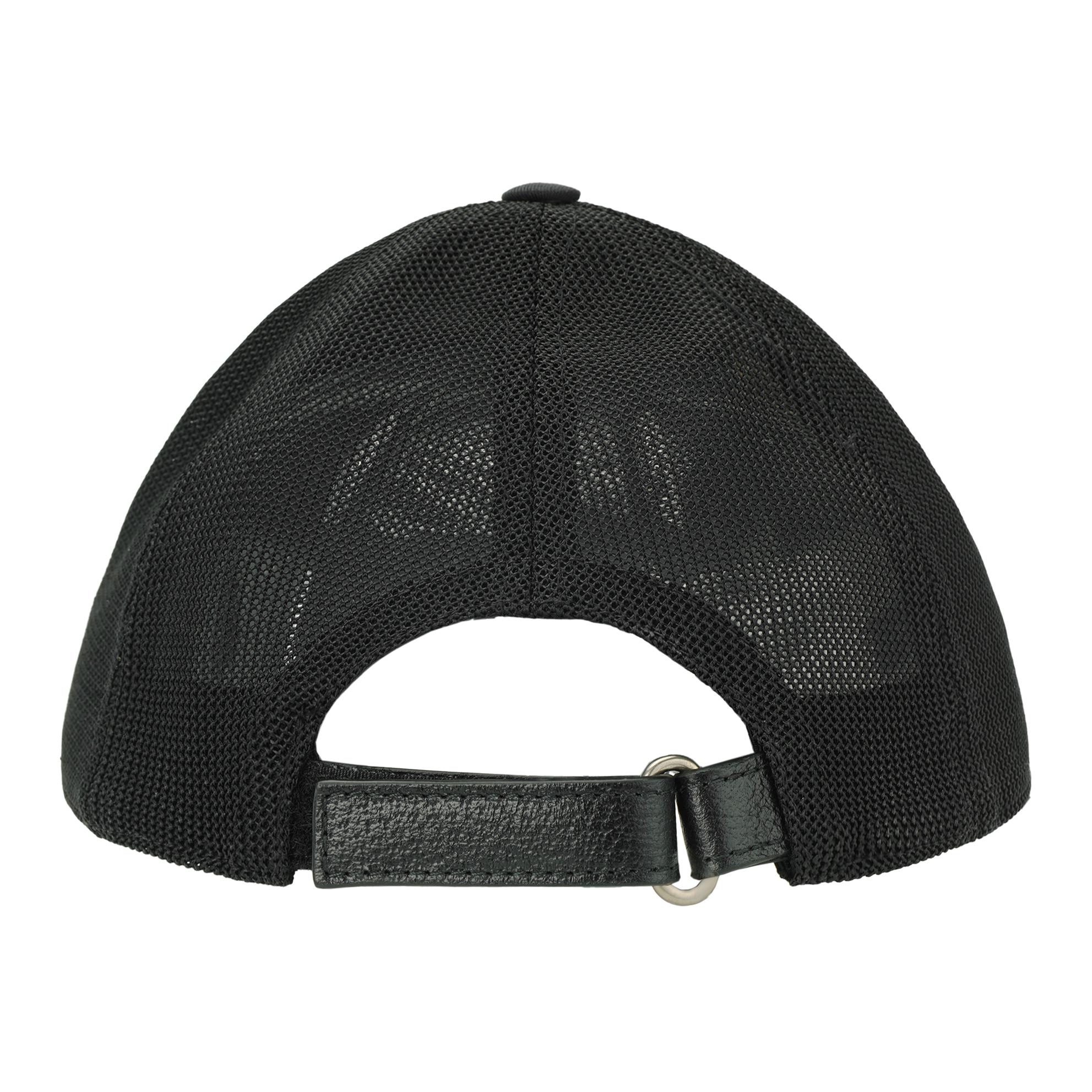 Shop GUCCI 棉質黑色鏤空Logo棒球帽 男女通用 7013244HAOY1060