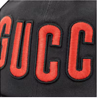 Details for GUCCI 棉質黑色鏤空Logo棒球帽 男女通用 7013244HAOY1060