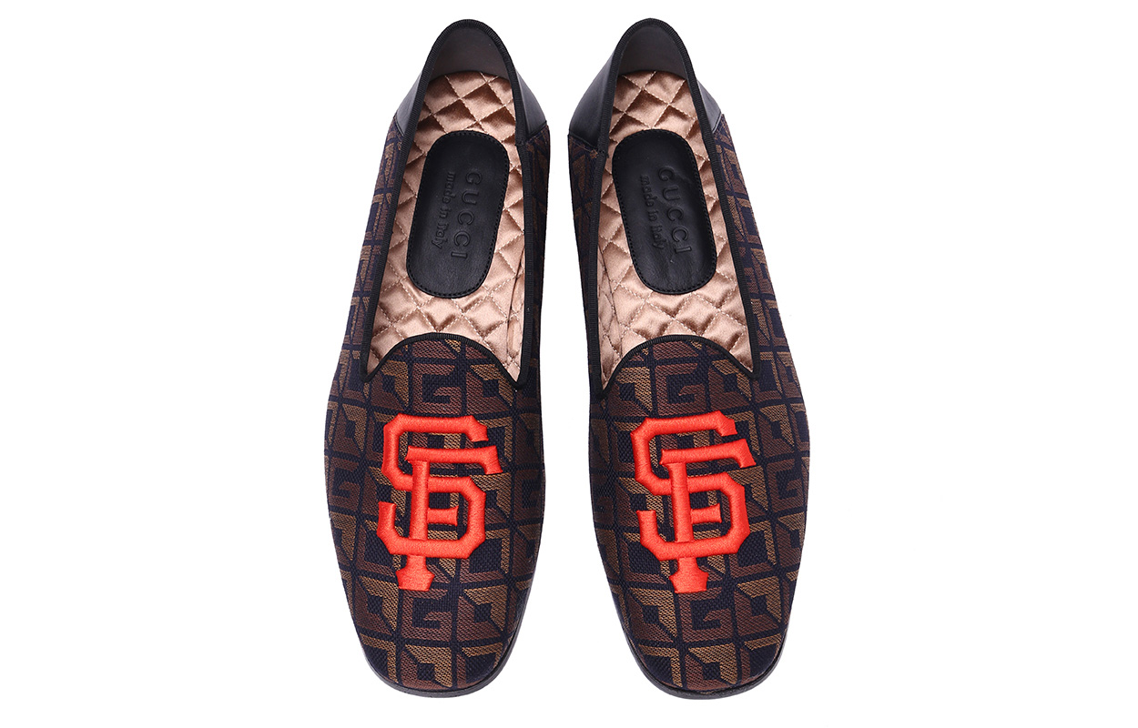 Shop Gucci Scarpe Basse Casual in Cotone a Blocchi di Colore 548891-90310-4095