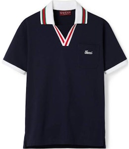 Gucci Kaos Polo Piquet Katun Biru Tua dengan Kerah Logo. 737667-XJGKV-4560 Buy Gucci Kaos Polo Piquet Katun Biru Tua dengan Kerah Logo. 737667-XJGKV-4560