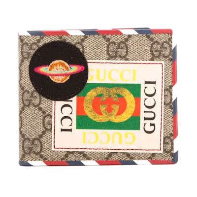 Gucci Courrier Wallet Monogram GG Supreme UFO Embroidered Brown