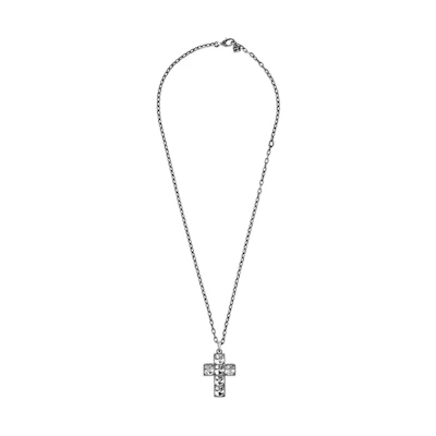 GUCCI Cross Pendant Silver Necklace Vintage Style Jewelry YBB550207001