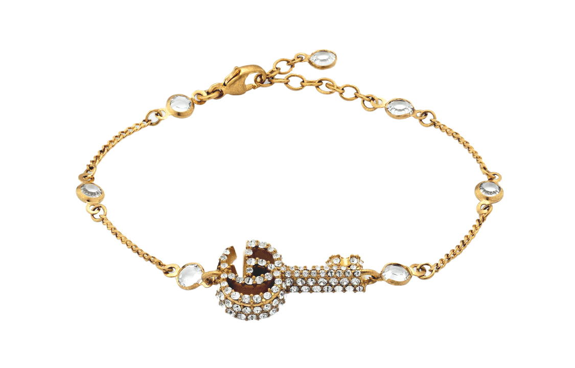 GUCCI Crystal Double G Key Cuff Bracelet Fashion Jewelry. 63-J1D50-80624562