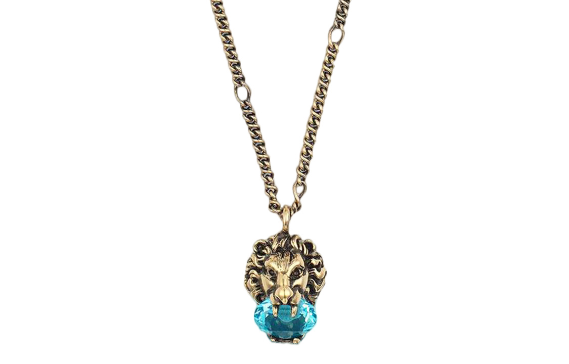 Gucci Crystal Lion Head Aged Gold Necklace-Unisex & Couples Edition. 412885-J1D50-8068 圖 2