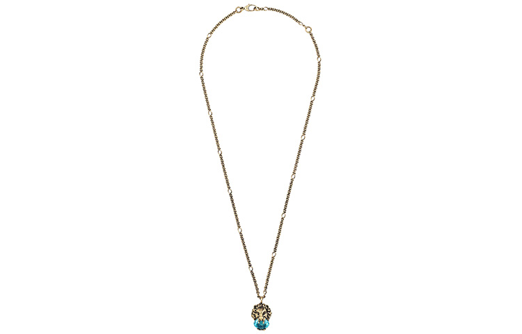 Gucci Crystal Lion Head Aged Gold Necklace-Unisex & Couples Edition. 412885-J1D50-8068 圖 3