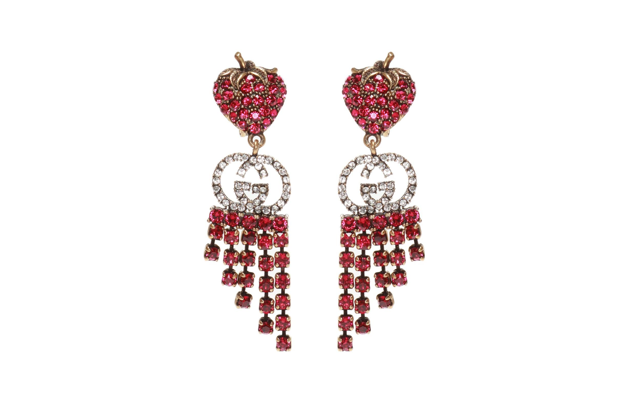 GUCCI Crystal Strawberry Earrings Vintage Red Fashion Jewelry. 580959-I4769-8413 圖 2