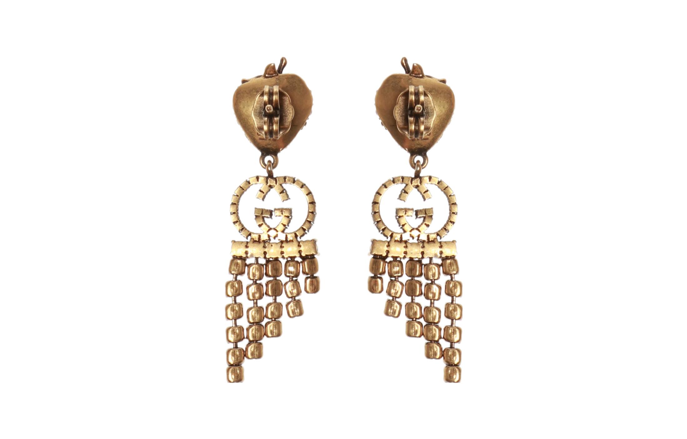 GUCCI Crystal Strawberry Earrings Vintage Red Fashion Jewelry. 580959-I4769-8413 圖 3