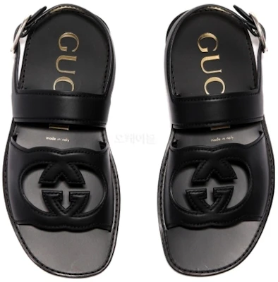 GUCCI古馳 互扣式G 皮革鏤空時尚涼鞋 男款 黑色 Shop GUCCI古馳 互扣式G 皮革鏤空時尚涼鞋 男款 黑色