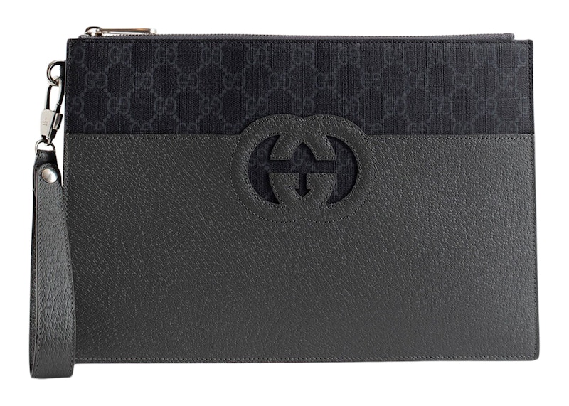 Gucci Cut out GG Pouch GG Supreme Grey/Black