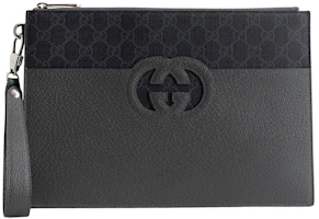 Gucci Cut out GG Pouch GG Supreme Grey/Black Gucci Cut out GG Pouch GG Supreme Grey/Black