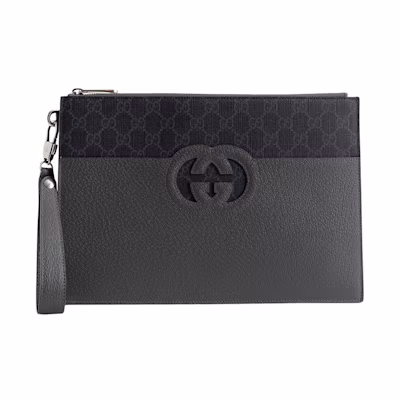 Gucci Cut out GG Pouch GG Supreme Grey/Black