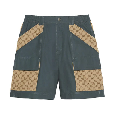 Gucci Dark Gray Monogram Cotton Canvas Bermuda Casual Shorts 742850-XDCEY-1168
