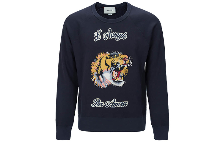 Gucci Dark Grey Sweatshirt with Tiger Head Embroidery 408242-X5E80-1577