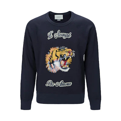 Gucci Dark Grey Sweatshirt with Tiger Head Embroidery 408242-X5E80-1577