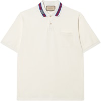 Gucci Decorated Square GG Pearl Cotton Polo Shirt Off White 2024 Mens 768630-XJF45-9733 Gucci Decorated Square GG Pearl Cotton Polo Shirt Off White 2024 Mens 768630-XJF45-9733
