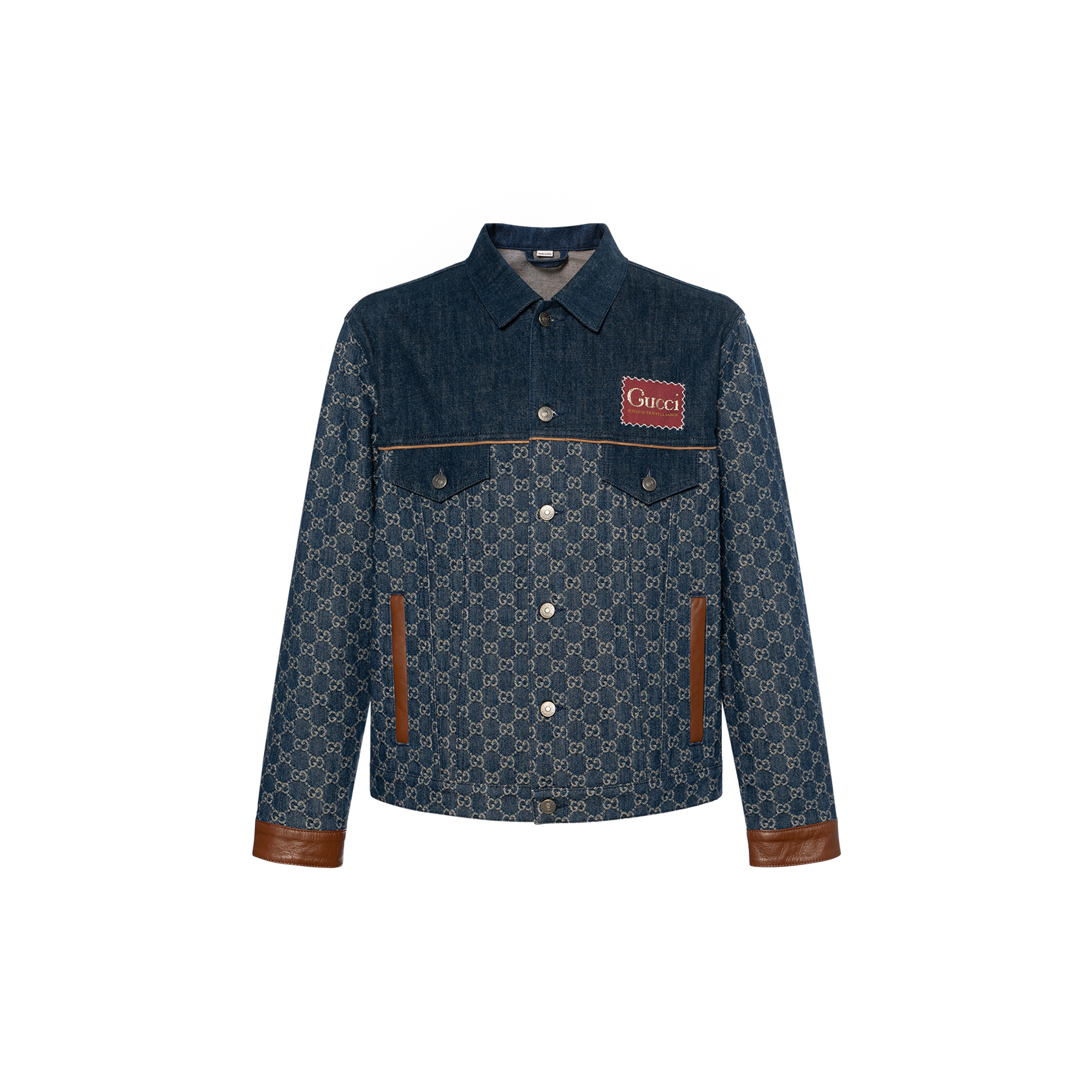 Gucci Deep Blue Logo Print Long Sleeve Denim Jacket 649110-XDBIP-4266