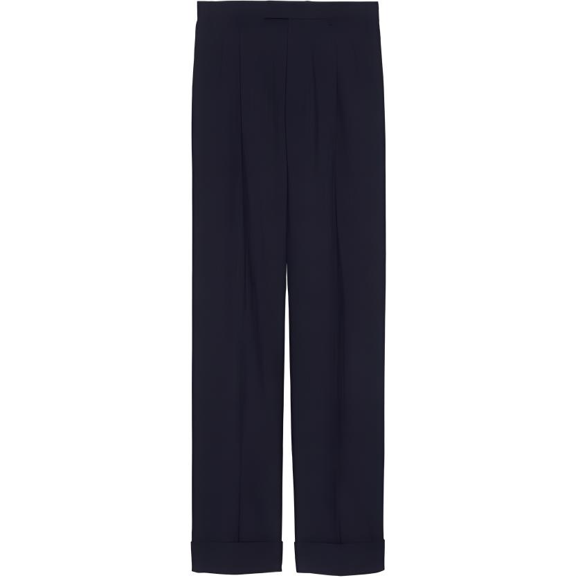 Gucci Deep Blue Plaid Print Mid-Rise Straight-Fit Casual Pants 756408-ZAJ6O-4556