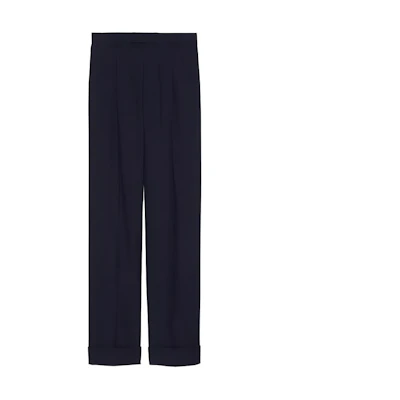 Gucci Deep Blue Plaid Print Mid-Rise Straight-Fit Casual Pants 756408-ZAJ6O-4556