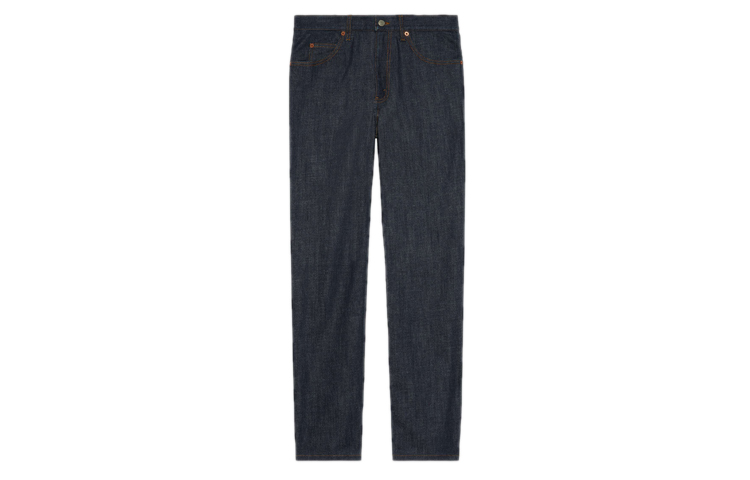 Gucci Deep Blue Straight-Leg Jeans with Back Logo Patch 623953-XDBBS-4100