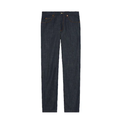 Gucci Deep Blue Straight-Leg Jeans with Back Logo Patch 623953-XDBBS-4100