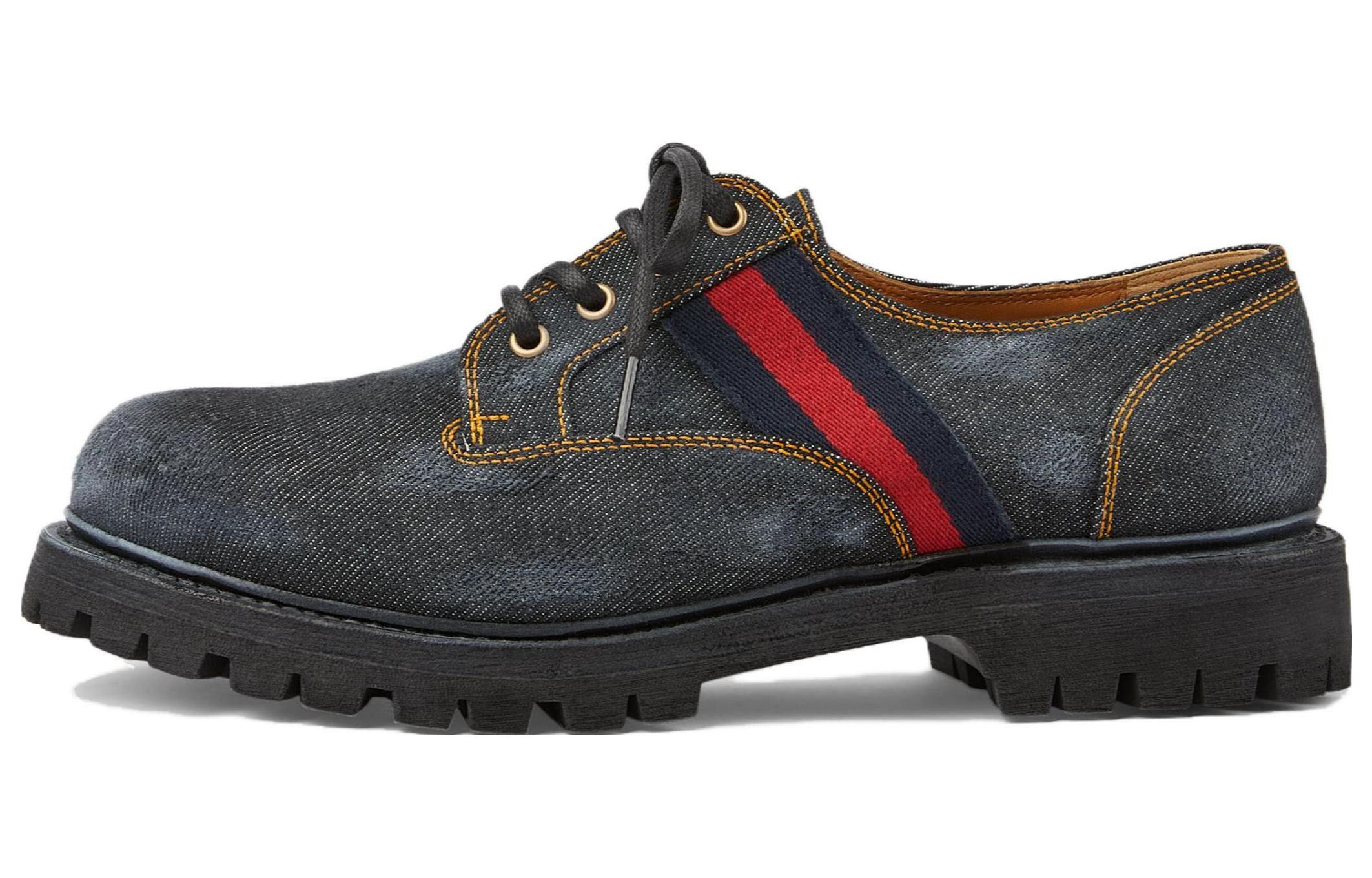 Buy Gucci Denim Derby Shoes 'Navy' 761990-FACG0-1098