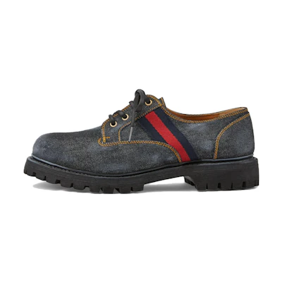 Gucci Denim Derby Shoes 'Navy'