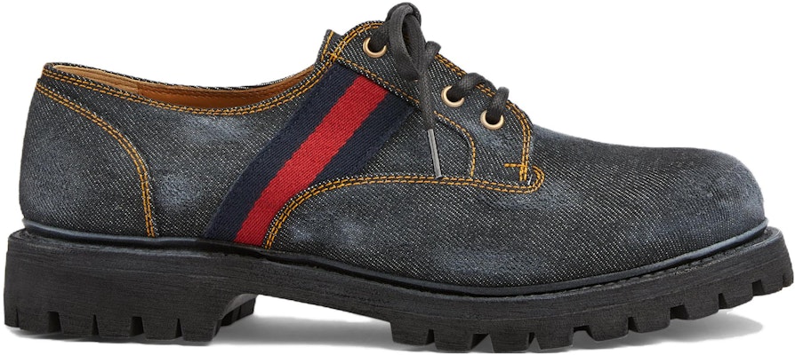 Gucci Denim Derby Shoes 'Navy' 761990-FACG0-1098 Order Gucci Denim Derby Shoes 'Navy' 761990-FACG0-1098