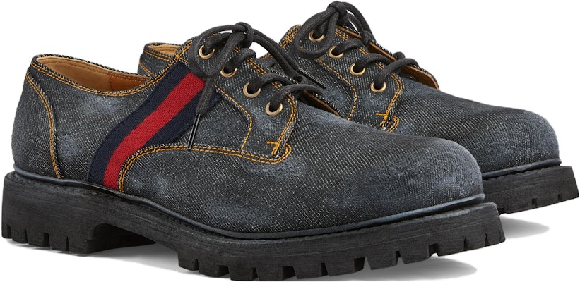 Gucci Denim Derby Shoes 'Navy' 761990-FACG0-1098 Lookbook Gucci Denim Derby Shoes 'Navy' 761990-FACG0-1098