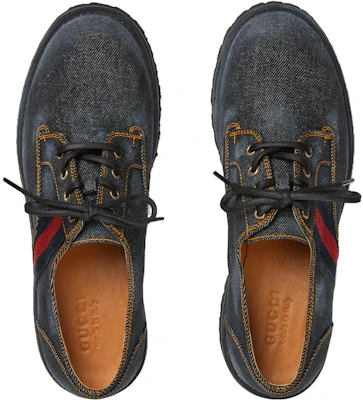 Gucci Denim Derby Shoes 'Navy' 761990-FACG0-1098 Shop Gucci Denim Derby Shoes 'Navy' 761990-FACG0-1098