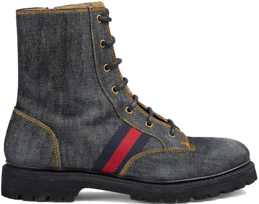Gucci Denim Round-Toe Lace-Up Ankle Boots 'Black' 761989-FACKB-1054 Order Gucci Denim Round-Toe Lace-Up Ankle Boots 'Black' 761989-FACKB-1054