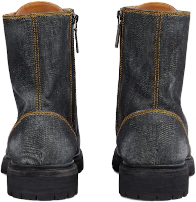 Gucci Denim Round-Toe Lace-Up Ankle Boots 'Black' 761989-FACKB-1054 Purchase Gucci Denim Round-Toe Lace-Up Ankle Boots 'Black' 761989-FACKB-1054