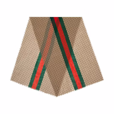 GUCCI Diamond Quilted Scarf Beige/Dark Green 600950/4G2009766