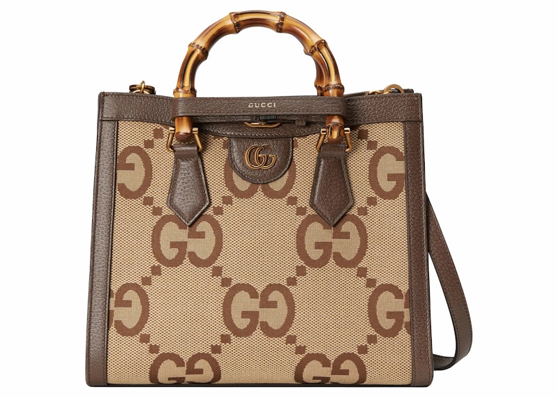 Gucci Diana Jumbo GG Tote Bag Small Camel/Ebony