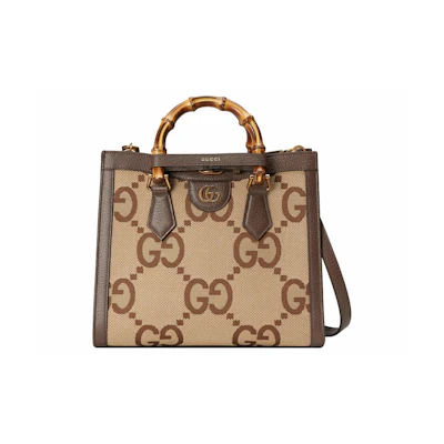 Gucci Diana Jumbo GG Tote Bag Small Camel/Ebony