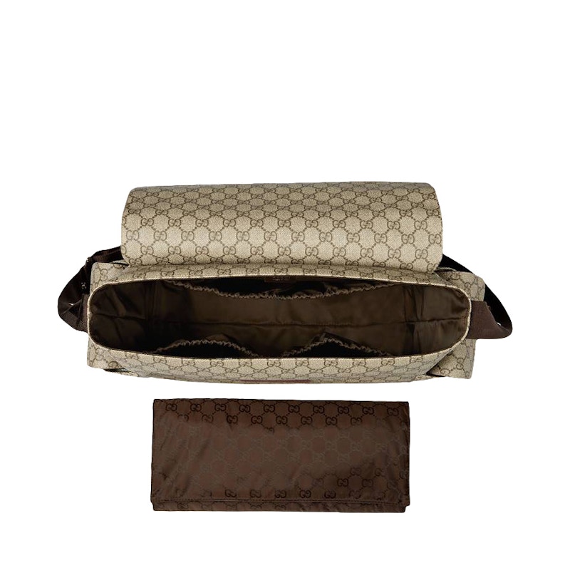 Gucci Diaper Bag Crossbody GG Supreme Brown 圖 3