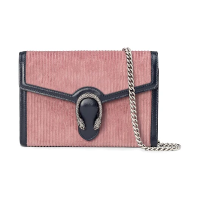 Gucci Dionysus Chain Bag Small Corduroy Pink/Blue