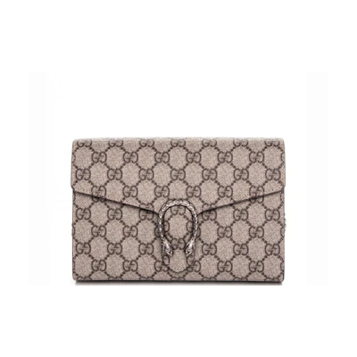 Gucci Dionysus Chain Wallet GG Supreme Beige/Red
